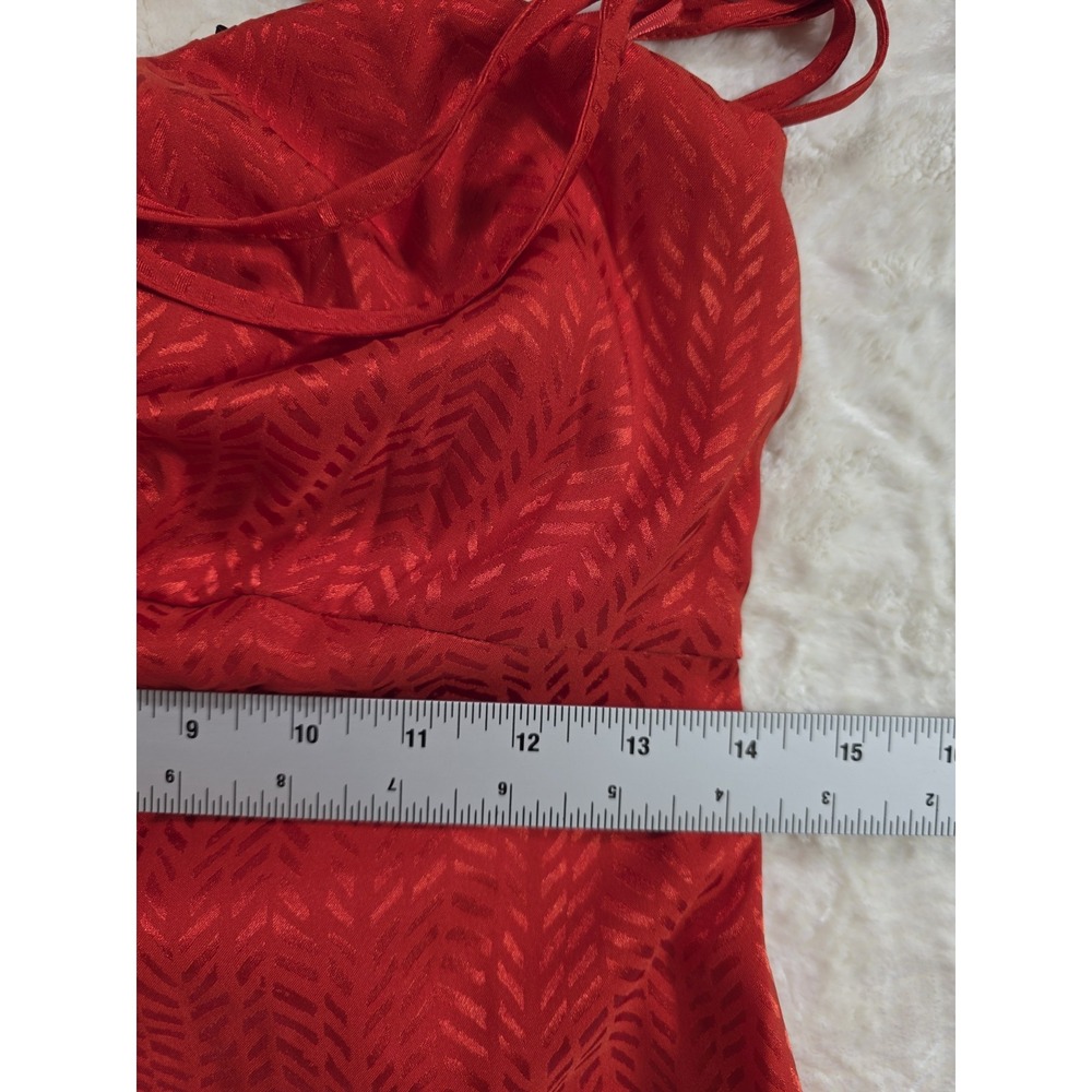 NWT Express Red Orange Maxi Dress M Summer Halter Keyhole Cutout Beach Vacation - Picture 7 of 10
